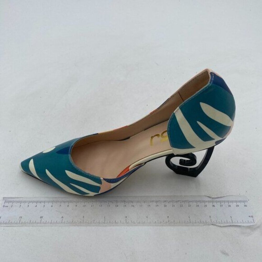 FSJ Comfort Pointed Toe Pumps for Women Black High Heel Dorsay Slip On Party